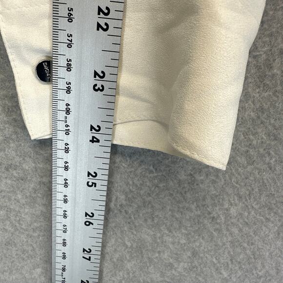 DKNY Foundation Shirt Womens Small Ivory 100% Polyester Button Down Long Sleeve - Picture 9 of 13